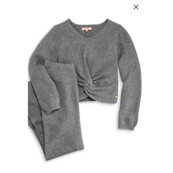 BCBG Girls' Ribbed Knit Twist Front Top & Leggings Set - Big Kid Size Large - Picture 1 of 10